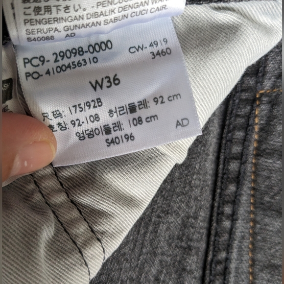 Levi's 501 Original Men's Cropped Straight Jeans Black Size US 36 - Picture 6 of 9